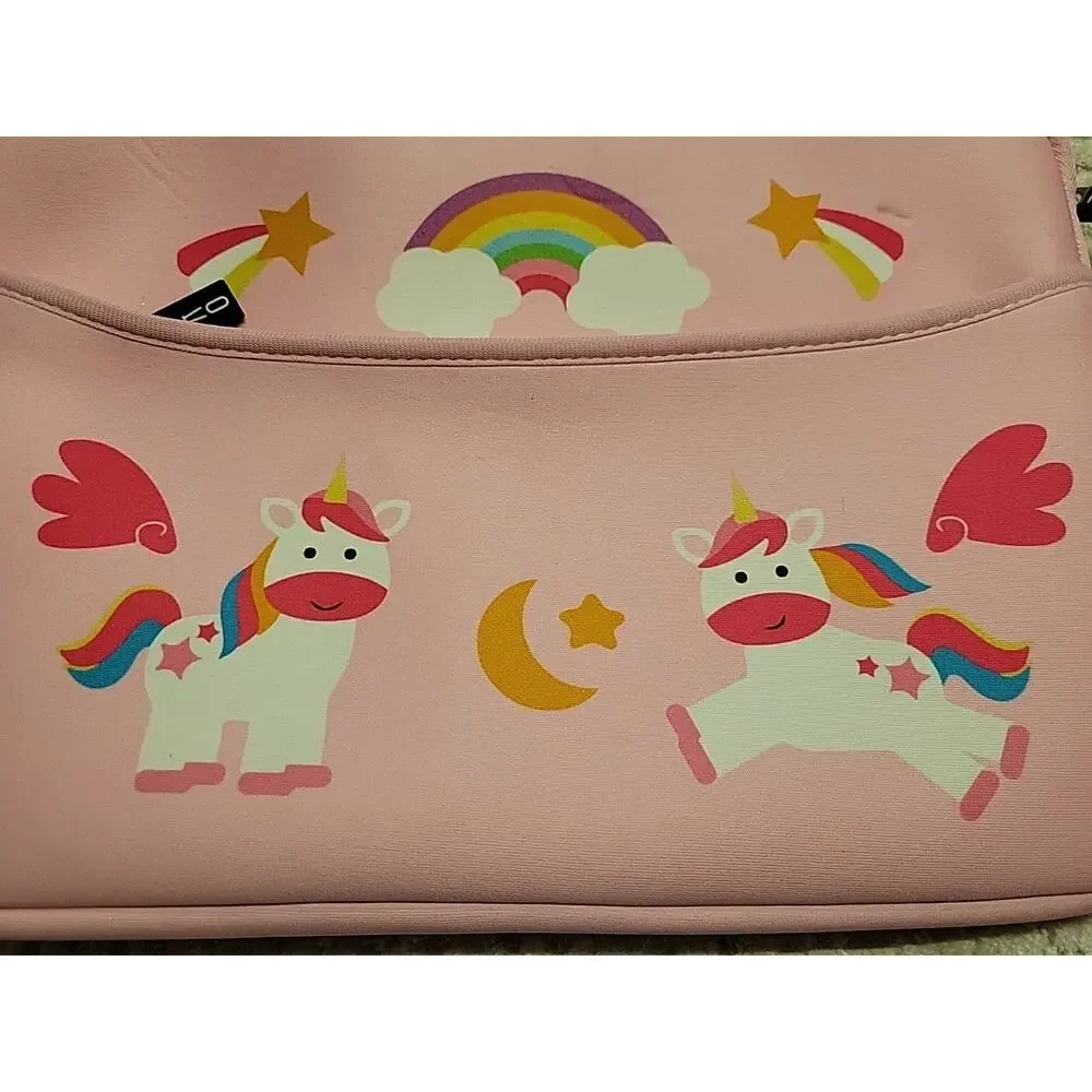 Tablet / Mini iPad/ Kindle carrying case with handles pink unicorn 13 x 9” Girls